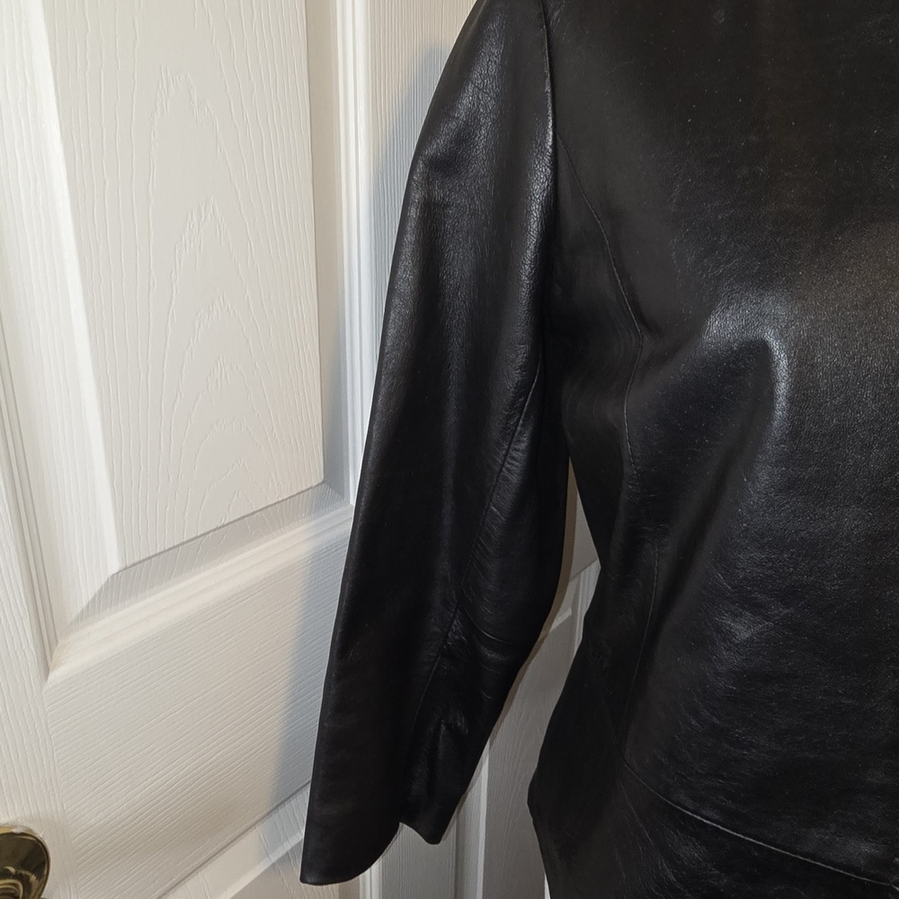 Classic Black Leather Jacket - Picture 5 of 11